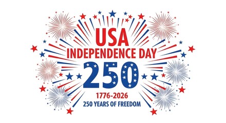 Obraz premium Usa independence day 250th anniversary celebration
