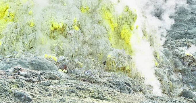 fumaroles at Mount Iou in kushiro ,hokkaido