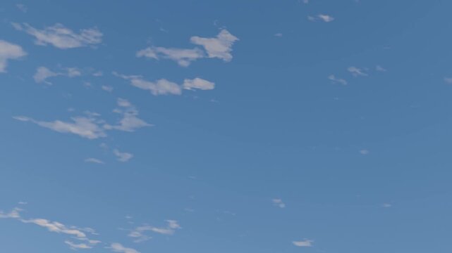 ループ　雲が流れる青空のアニメーション Loop animation of clouds drifting across a blue sky