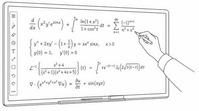 Hand Writing Complex Mathematical Equations on a Digital Whiteboard for Education or Research