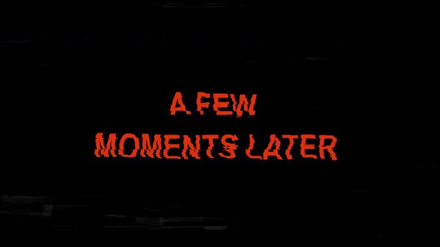 Retro Text Animation With Glitch Distortion Effect On Black Background
