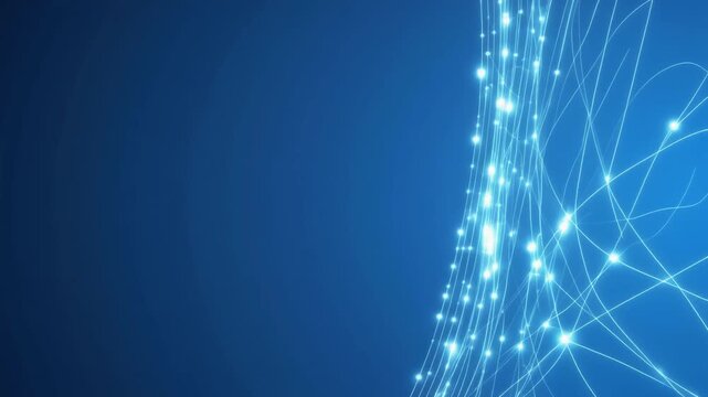 AI Business Technology Background with Neural Network Copy Space