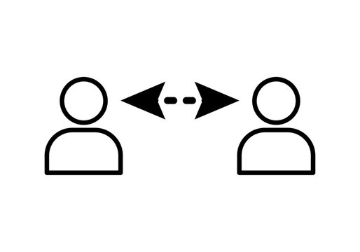 Dos personas conectadas por flechas opuestas