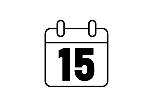 Icono de calendario con el n&uacute;mero quince