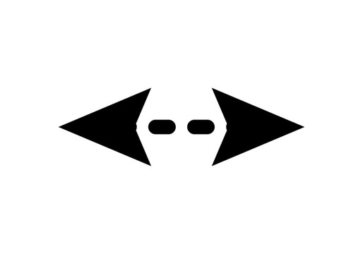 Flechas opuestas con puntos centrales