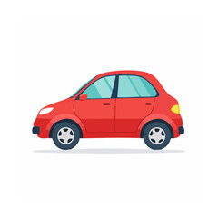 Obraz premium Flat design red car illustration