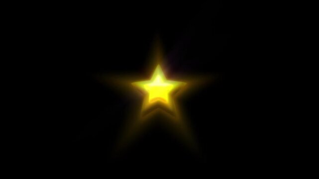 golden star rotating Glittering gold star slowly rotating on Transparent background with Premium golden three stars rating loop animation with cinematic lens flare on dark abstract textured background