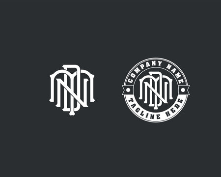 Minimalist monogram logo design featuring intertwined letters md or dm for brand identity monogram initials branding identity typography minimalist business corporate circular lettermark
