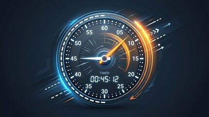 Fototapeta premium speedometer on black background