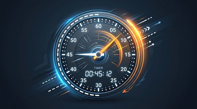 speedometer on black background