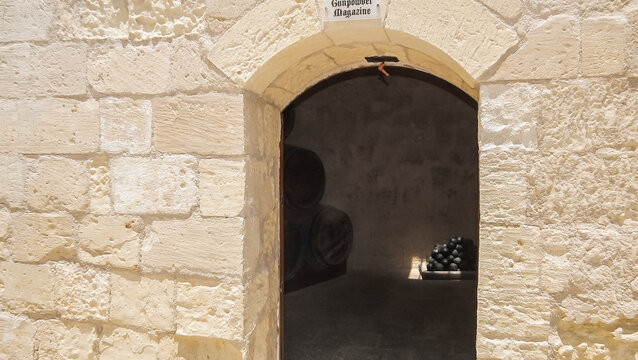 Gunpowder room magazine of Citadella de Victoria Citadel in Rabat Victoria town on Gozo Island in Malta