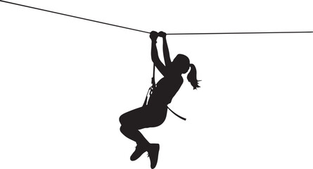 Person climbing on a tightrope silhouette © Masud
