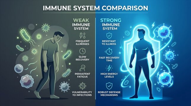 Immune System Comparison Healthy vs Unhealthy.
