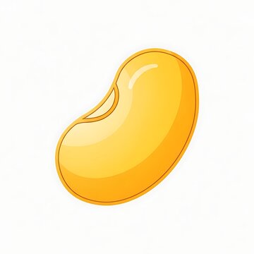 Cartoon yellow soybean illustration isolated on white background.