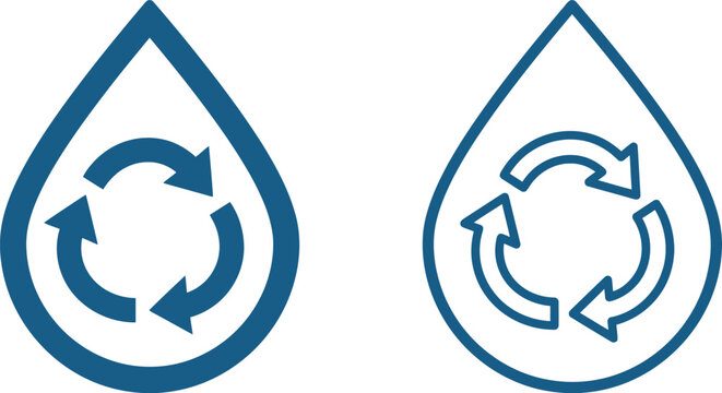 sustainability recycle icon set with circular arrows for green eco waste management awareness
