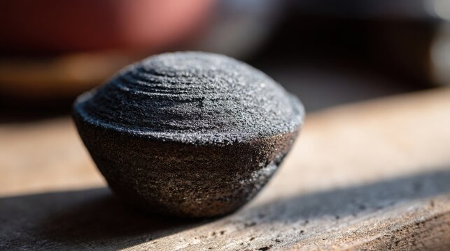 Close-up textured view of a finely crafted vintage ceramic electrical insulator