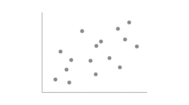 Abstract scatter plot illustration showing data points for statistical analysis, visualizing relationships, trends, and correlations between variables