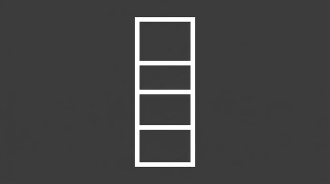 Simple, clean, geometric rectangular grid icon with four equal sections on a dark gray background