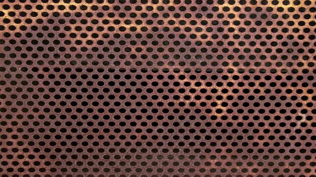 Rusted Perforated Metal Texture Motion Background with Slow Pan
