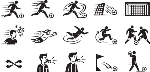 Soccer and Football Match Icons Vector Set © MSTRahima