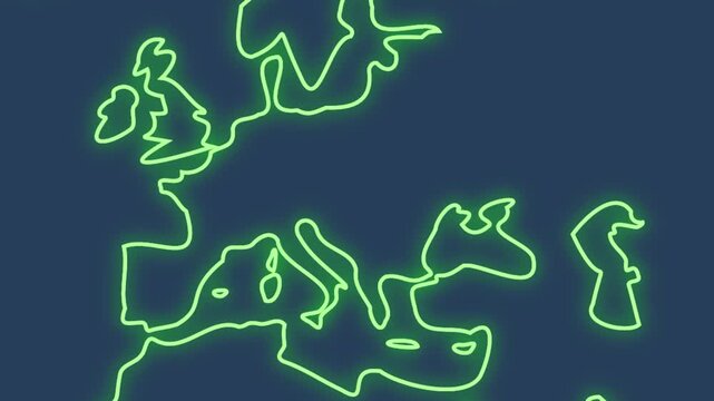 Animated World Map Zoom to Hungary, Geographic Highlight Motion Graphic