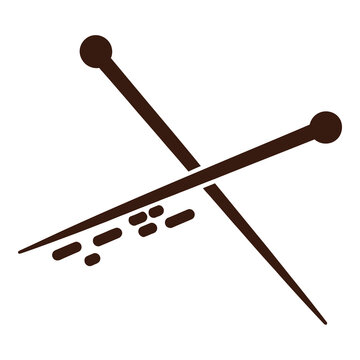 Sewing needles with thread isolated on transparent background icon