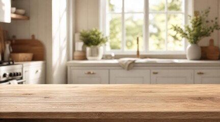 Smooth oak wood tabletop for product display