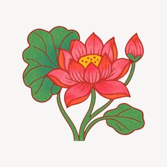 Obraz premium Vibrant lotus flower illustration