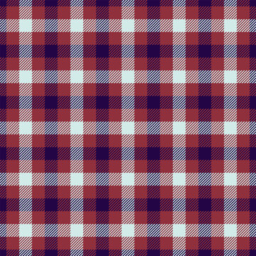 Graph texture seamless vector, kilt fabric background pattern. Minimal tartan check plaid textile in red and dark colors.