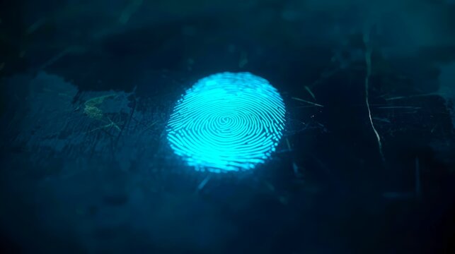 fingerprint on blue background