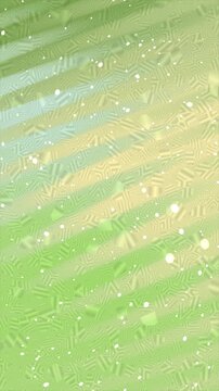 Abstract green background with diagonal stripes and sparkling light bokeh effects.