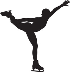 Naklejka premium Figure skater performing elegant split pose