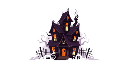 Spooky old haunted mansion house. © Maya