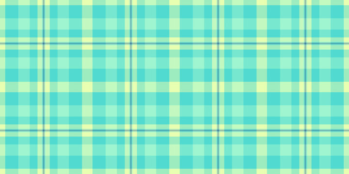 Simplicity vector background seamless, blank fabric plaid texture. Lovely textile tartan pattern check in teal and green colors.