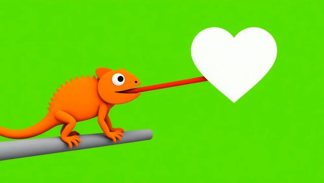 Animated Chameleon Icon Reveal on Green Screen - Modern Pop-Up for Social Media Logo