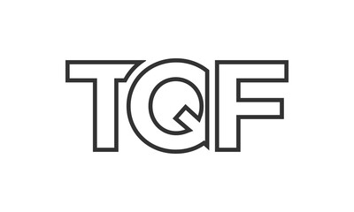 Obraz premium TQF logo design template with strong and modern bold text. Initial based vector logotype featuring simple and minimal typography. Trendy company identity.