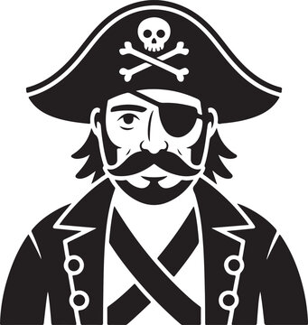 Pirate with black hat and eye patch