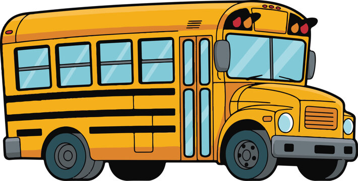 Yellow school bus with open front door
