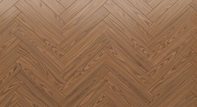 Brown Herringbone Wooden Parquet Texture Centered on Light Gray Background