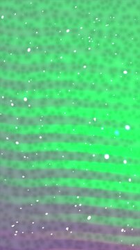 Abstract digital background with vibrant green gradient and soft glowing particles.