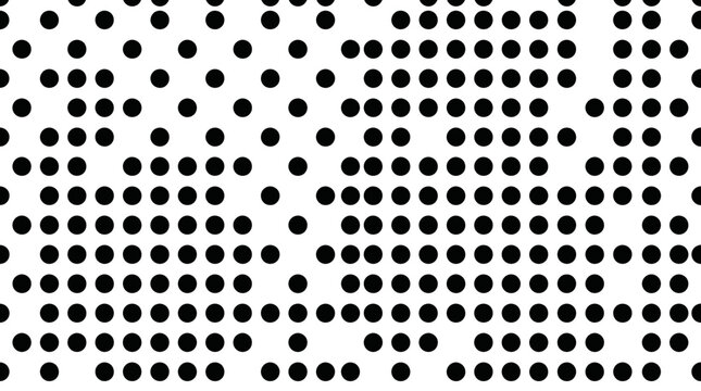 Abstract Black Dots Pattern on White Background