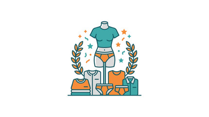 Fototapeta premium Stylish Apparel Display with Colorful Elements