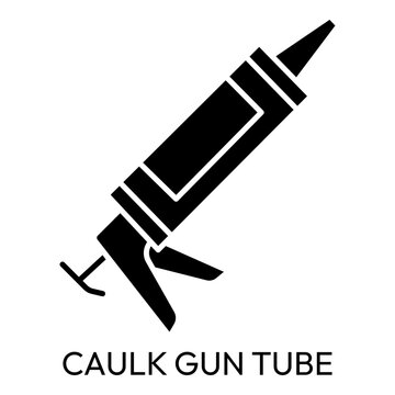 Caulking Sealant Applicator Glyph Icon for Construction and DIY