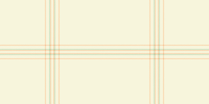 1940s vector texture check, string background fabric tartan. Basic seamless plaid pattern textile in beige and orange colors.