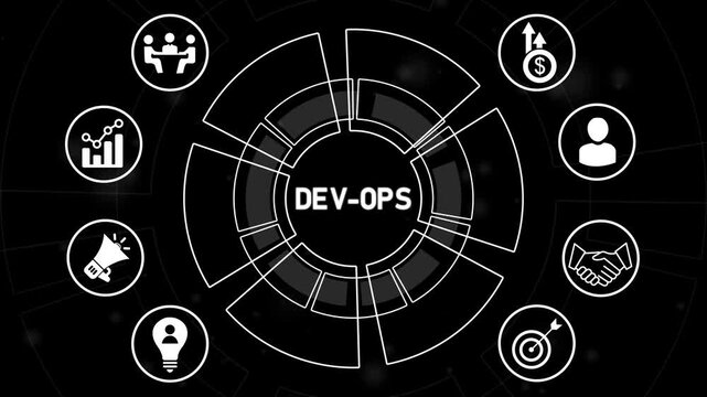 Infinity shape infographic template for DevOps business and marketing goals code data diagram create a digital marketing strategy customized.4k Animation video.