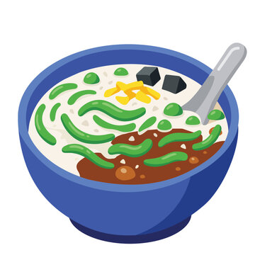 indonesian traditional dessert es cendol dawet vector