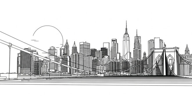 New York City Skyline Urban Landscape.