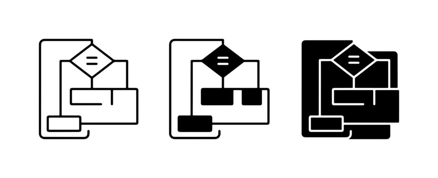 Flowchart Icons Set, Process Diagram Symbols, Decision Logic Graphics