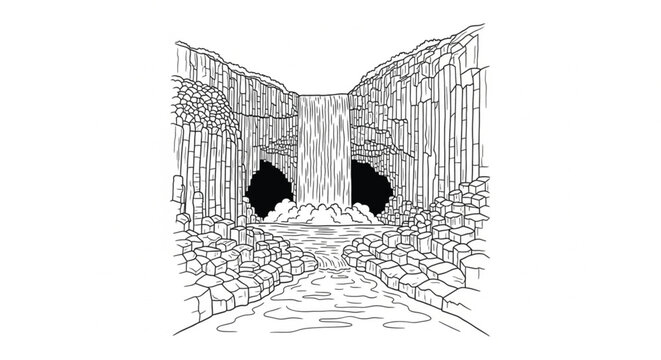 Abandoned stone building entrance tunnel.