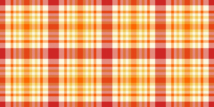 Outside check fabric seamless, paper textile texture background. Mockup plaid pattern tartan vector in cornsilk and amber colors.